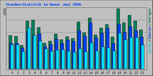 Stunden-Statistik im Monat Juni 2026